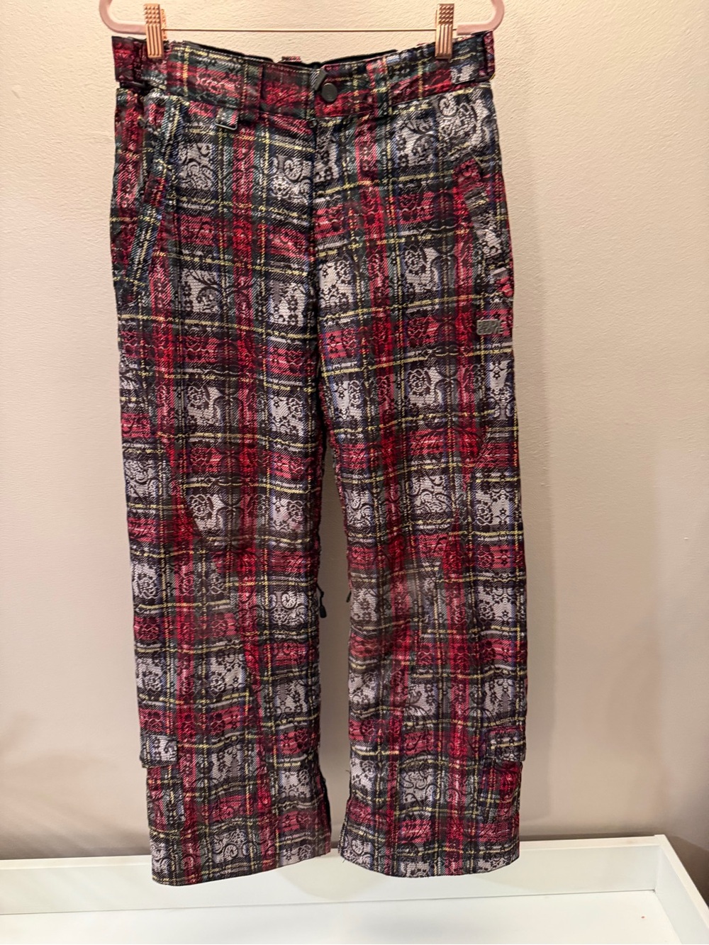 Body Glove Womens Plaid Snowboard Ski Pants Insulated Waterproof Y2K Red Small